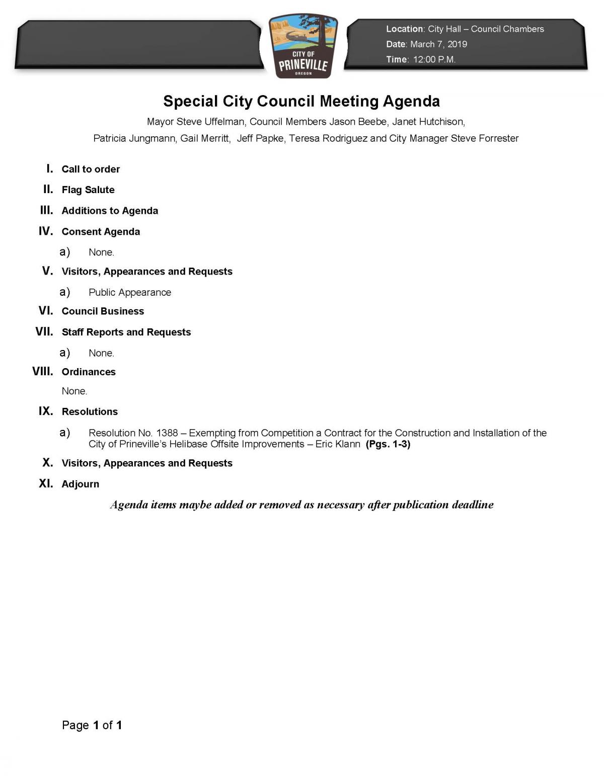 Agenda 3-7-19
