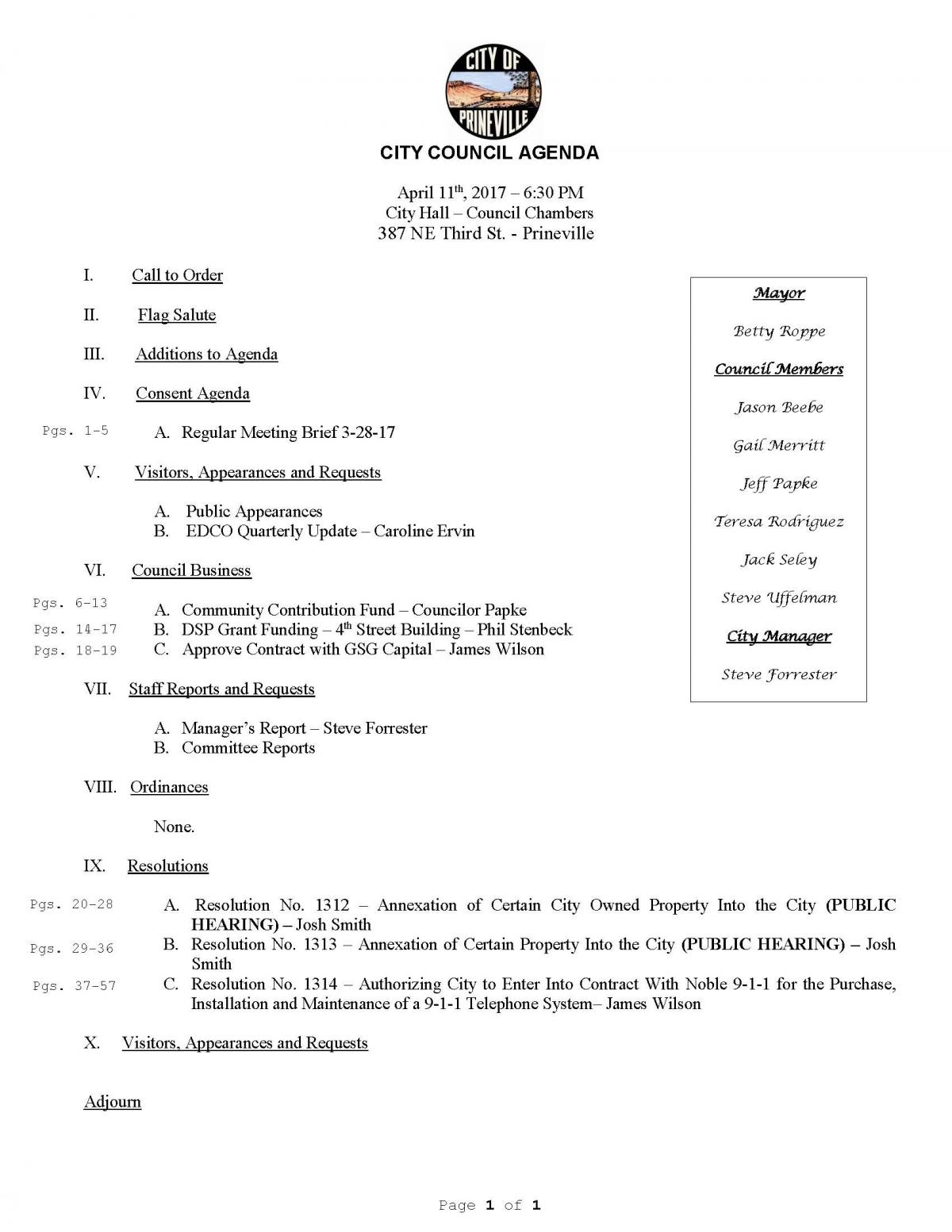 City Council Agenda 4-11-17
