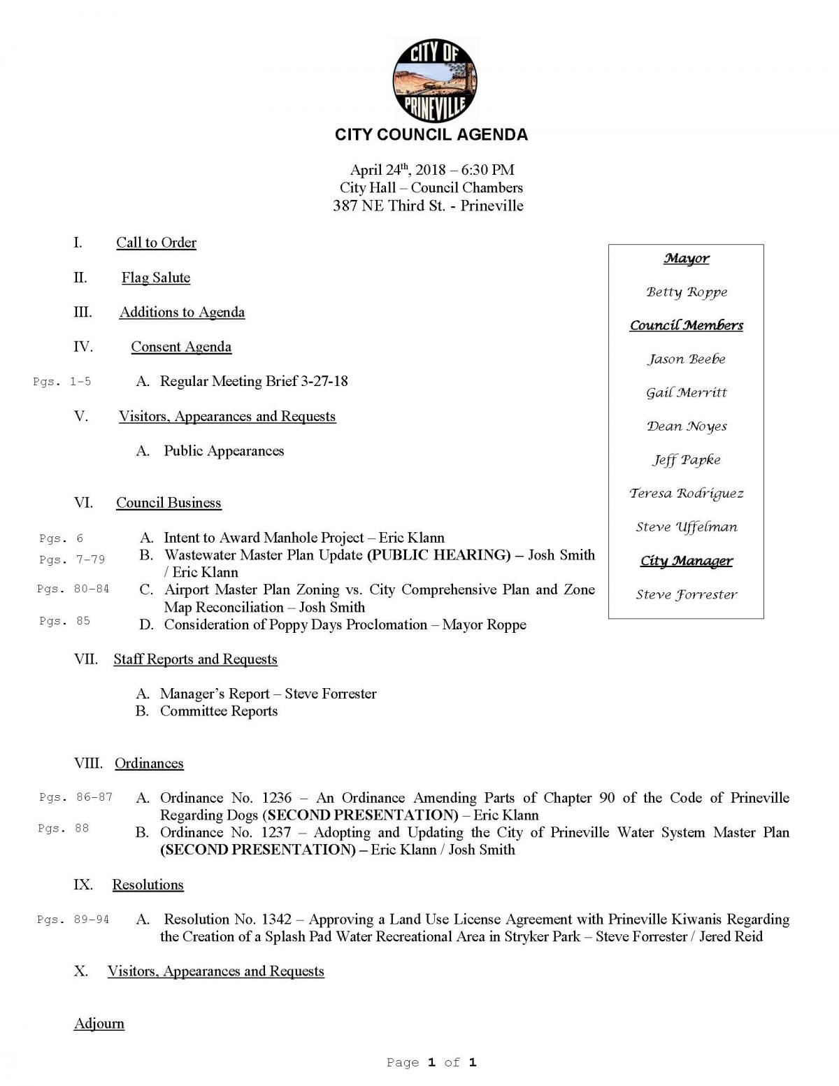 Council Agenda 4-24-18